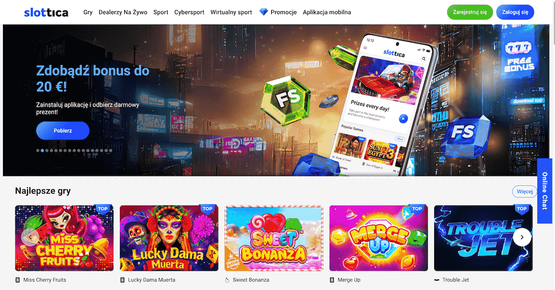 Strona gł&oacute;wna Slottica Kasyno