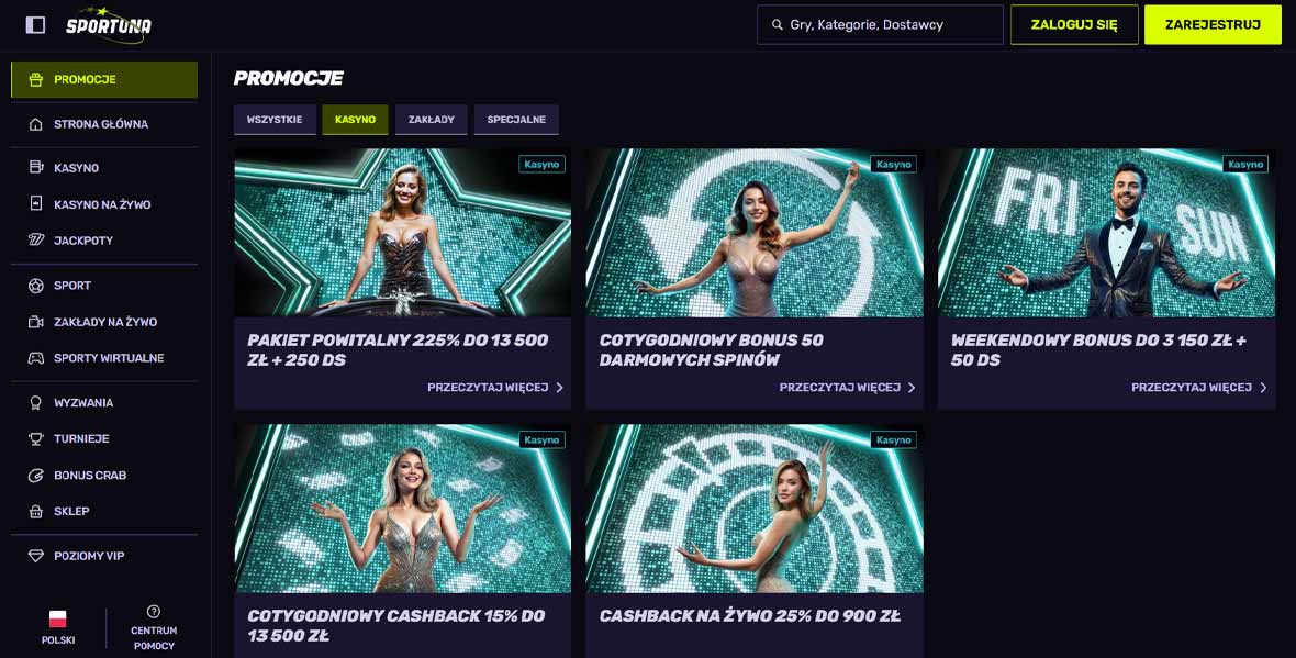 Sportuna kasyno bonusy