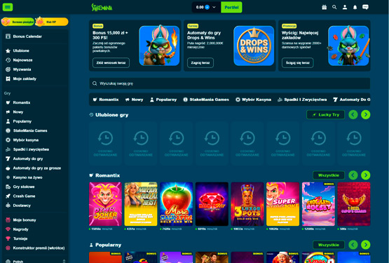 Strona gł&oacute;wna kasyna StakeMania