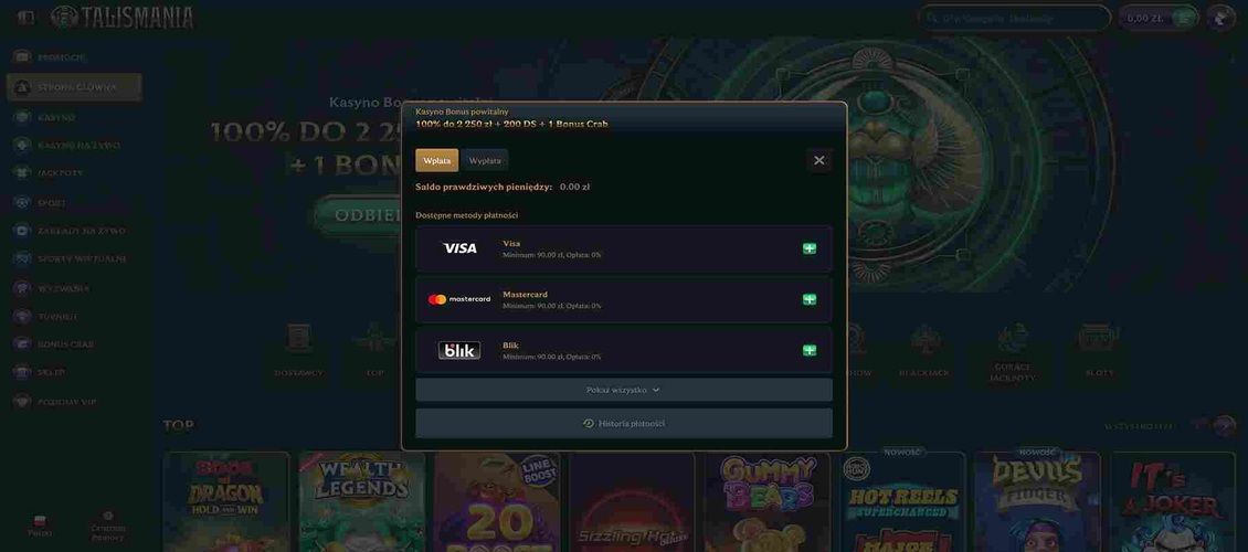 Rejestracja w kasynie Talismania - krok 4