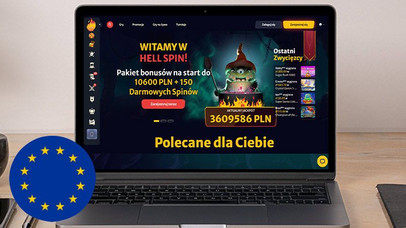 Hellspin Kasyno na ekranie laptopa