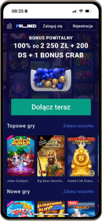 Kasyno Frumzi na telefonie kom&oacute;rkowym