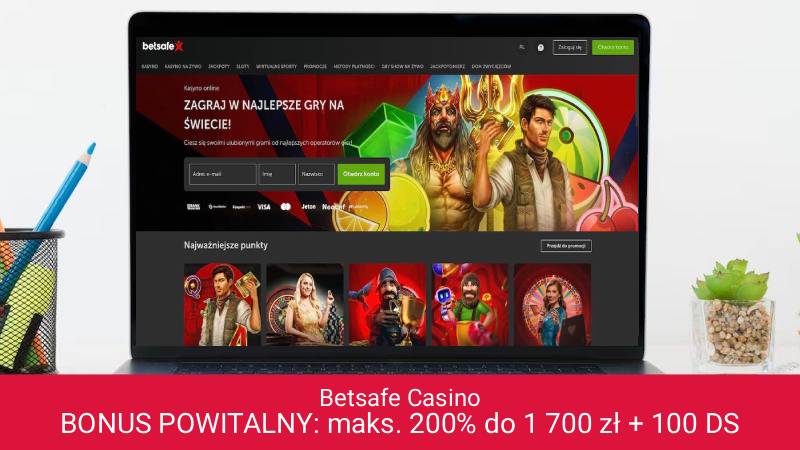 Betsafe Kasyno na ekranie komputera