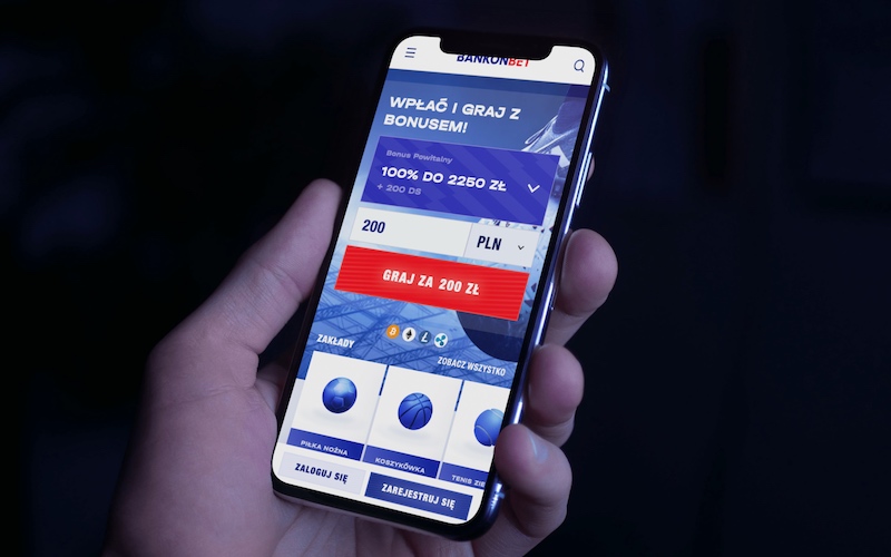 Bankonbet Kasyno na ekranie telefonu kom&oacute;rkowego