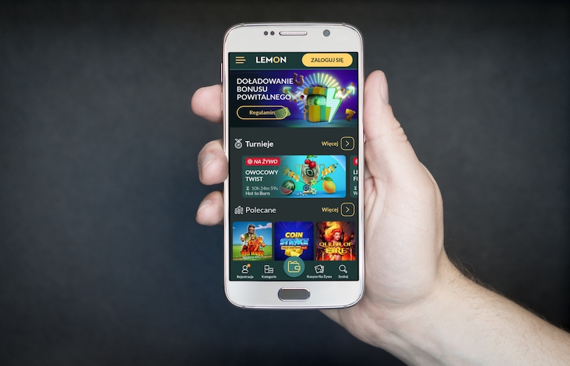 Lemon Casino na ekranie mobilnym
