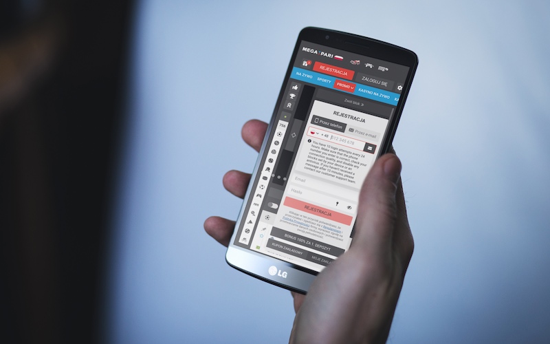 Megapari Kasyno na ekranie mobilnym