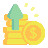 Pieniądze i strzałka idą w g&oacute;rę