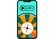 Ruletka na żywo na ekranie telefonu kom&oacute;rkowego