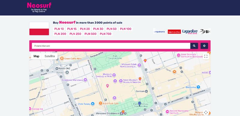 Wchodzimy na stronę Neosurf