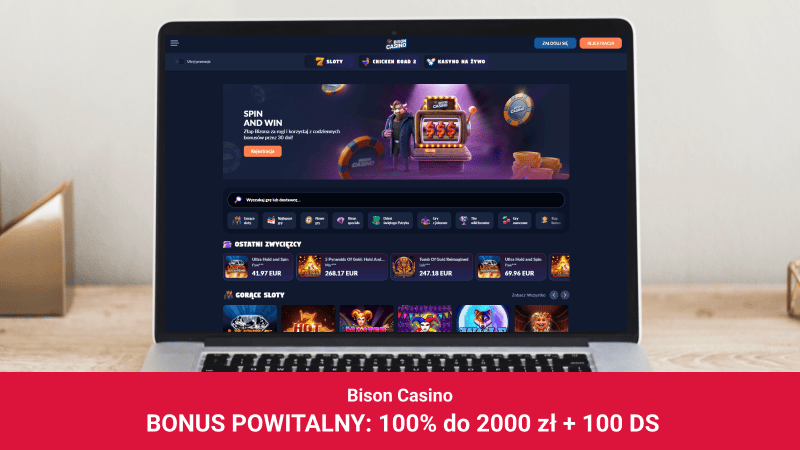 Bison Casino na ekranie komputera