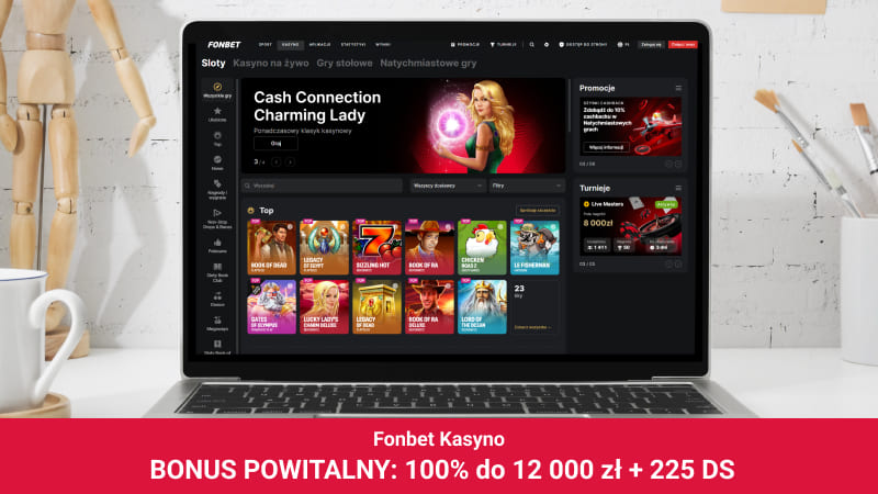 Fonbet Kasyno na ekranie komputera