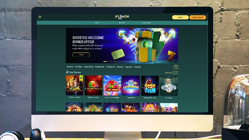 Lemon Casino na ekranie laptopa