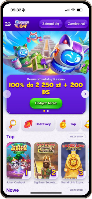 Kasyno Robocat na telefonie kom&oacute;rkowym