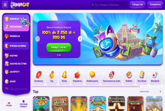 Strona gł&oacute;wna kasyna Robocat