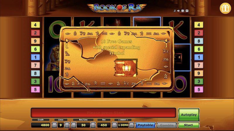 Rozgrywka bonusowa w Book of Ra