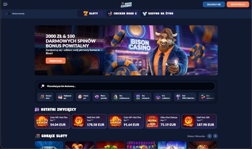 Strona główna kasyna Bison Casino