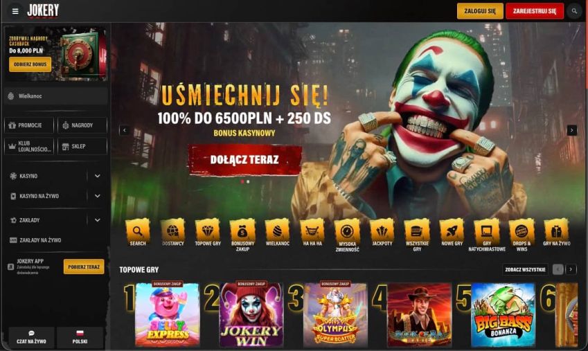 Strona główna kasyna Jokery Casino
