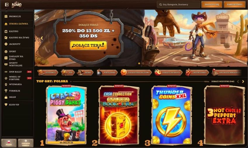 Strona główna kasyna Lizaro Casino