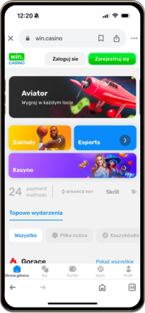 Win.casino na telefonie kom&oacute;rkowym